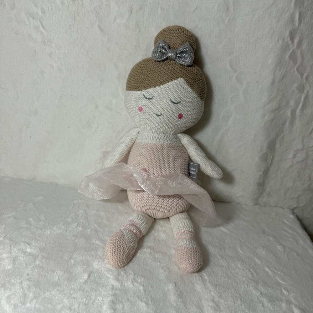 Living Textiles Australia Emma Ballerina Knitted Plush Toy Rattle Doll